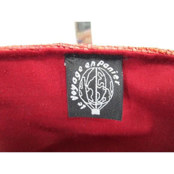 Le Voyage en Panier Medium Size Pink & Brown Straw & Leather Tote Handbag - Picture 10 of 11